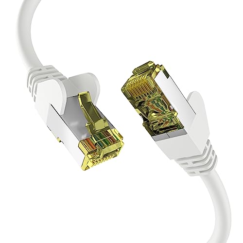 EFB-Elektronik - CAT. 6a Netzwerkkabel bis zu 10 Gbit - 0,15m LAN Kabel Ethernet Kabel Patchkabel mit Klinken-/Knickschutz - RJ45 Anschluss, S/FTP PIMF Schirmung - Weiß von EFB-Elektronik