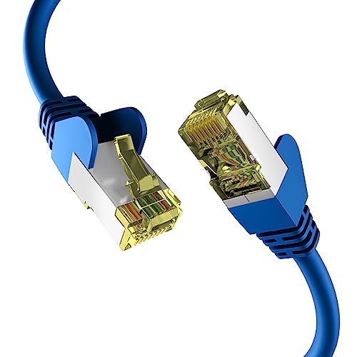EFB-Elektronik - CAT. 6a Netzwerkkabel bis zu 10 Gbit -15m LAN Kabel Ethernet Kabel Patchkabel mit Klinken-/Knickschutz - RJ45 Anschluss, S/FTP PIMF Schirmung - blau von EFB-Elektronik