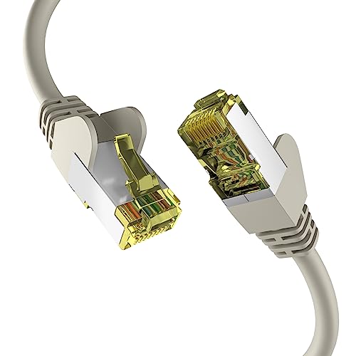 EFB-Elektronik - CAT. 6a Netzwerkkabel bis zu 10 Gbit - 1m LAN Kabel Ethernet Kabel Patchkabel mit Klinken-/Knickschutz - RJ45 Anschluss, S/FTP PIMF Schirmung - Grau von EFB-Elektronik