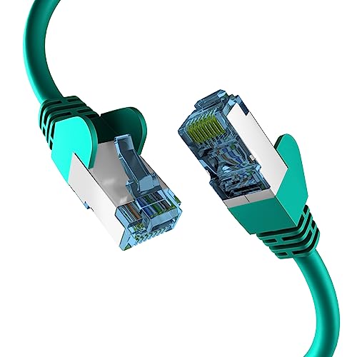 EFB-Elektronik - CAT. 7 Netzwerkkabel bis zu 10 Gbit - 0,25m LAN Kabel Ethernet Kabel Patchkabel mit Klinken-/Knickschutz - RJ45 Anschluss, S/FTP PIMF Schirmung - Grün von EFB-Elektronik
