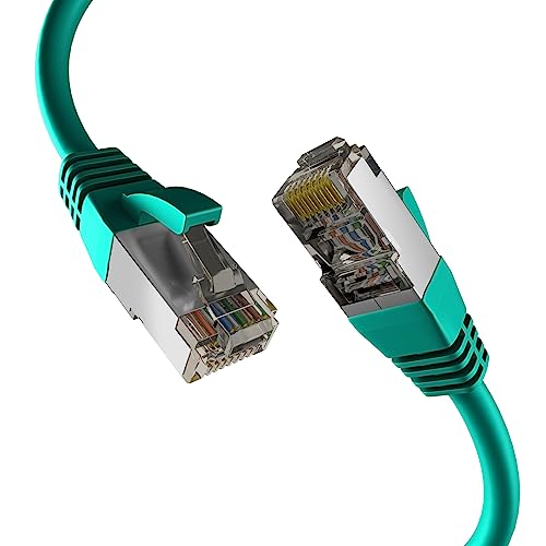 EFB-Elektronik - CAT. 8 Netzwerkkabel bis zu 40 Gbit - 10 m LAN Kabel Ethernet Kabel Patchkabel mit Knickschutz - PoE Übertragung von Daten und Strom - RJ45 Anschluss, S/FTP PIMF Schirmung - Grün von EFB-Elektronik