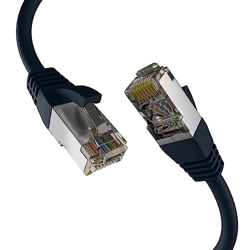 EFB-Elektronik - CAT. 8 Netzwerkkabel bis zu 40 Gbit - 15 m LAN Kabel Ethernet Kabel Patchkabel mit Knickschutz - PoE Übertragung von Daten und Strom - RJ45 Anschluss, S/FTP PIMF Schirmung - Schwarz von EFB-Elektronik