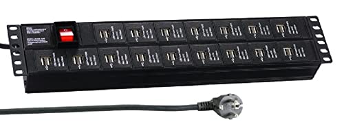 EFB-Elektronik EFB 19 Zoll 2HE Steckdosenleiste 32x USB A mit Schalter 3m, schwarz von EFB-Elektronik