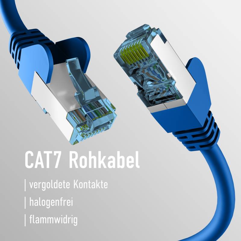 EFB RJ45 PATCHKABEL mit CAT7 ROHKABEL BLAU 30m von EFB