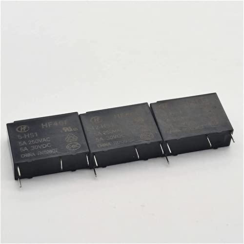 Elektronisches Zubehör 5PCS industrielle elektronische Leiterplatte DIY Hf46f - 005 012024-hs1 5V 12V 24V 5a 250V AC Relais (Size : HF46F-024-HS1T) von EFDSVUHE