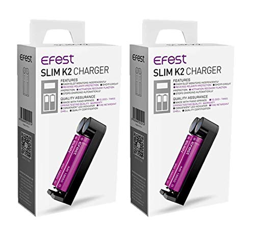 2 Stück Efest Slim K2 Multi-Ladegerät (Batterien Nicht enthalten) für 18650 10440 14500 16340 17340 18350 18490 18500 26500 26650 20700 21700 von EFEST
