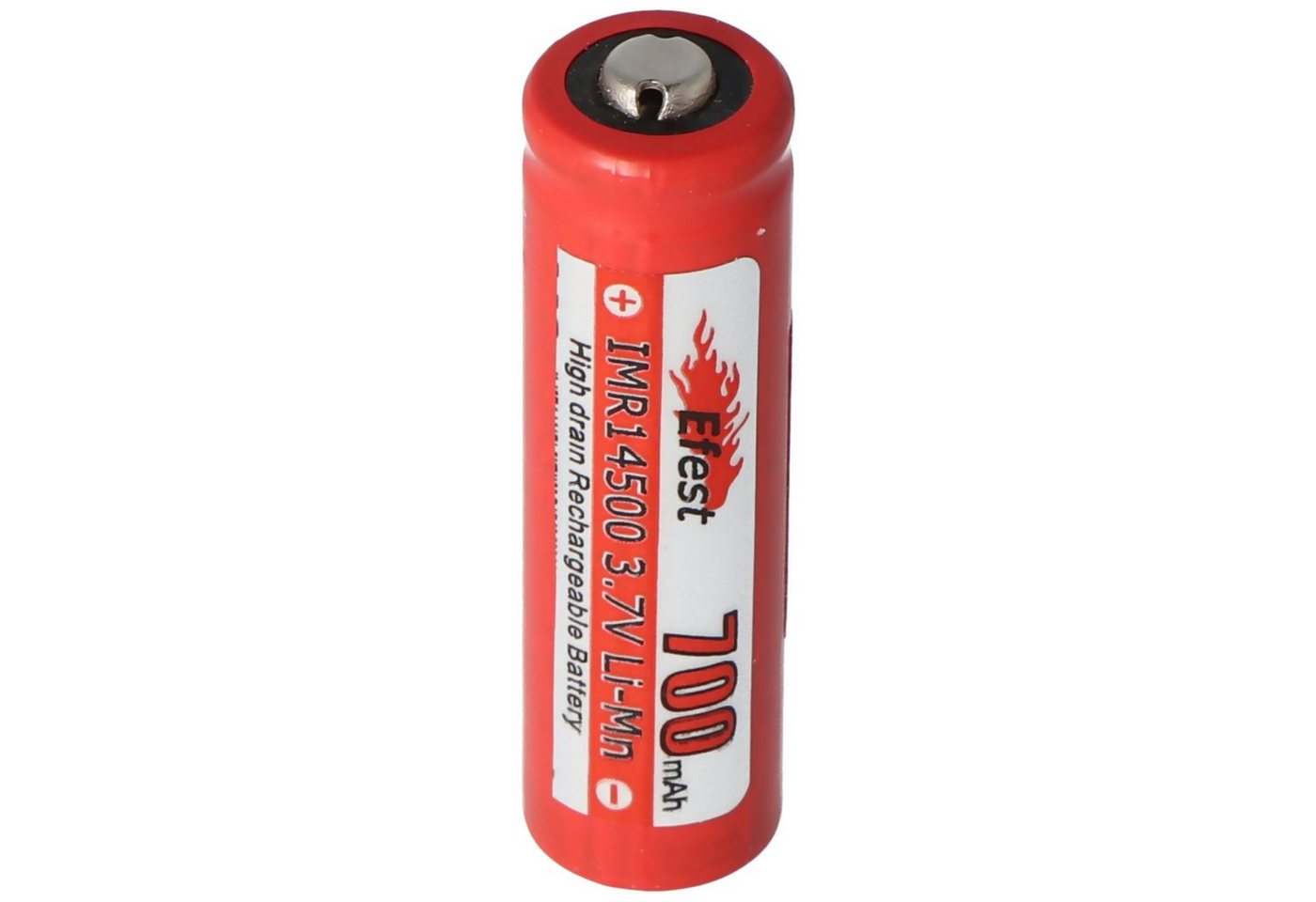 EFEST Efest IMR 14500 V2 Akku mit 700mAh 3,7V Li-Ion-Akku Pluspol erhöht, A Akku 700 mAh (3,7 V) von EFEST