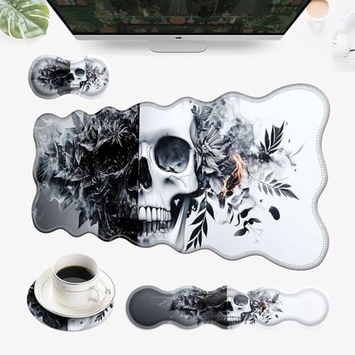 EFGWSDER Schreibtischunterlage, Mauspad mit Handgelenkauflage, 4-in-1 große Mauspads für den Schreibtisch, ergonomisches Mauspad und Tastatur-Handgelenkauflage, Gaming-Tastaturmatte für Büro, lustiger EFGWSDER Schreibtischunterlage, Mauspad mit Handgelenkauflage, 4-in-1 große Mauspads für den Schreibtisch, ergonomisches Mauspad und Tastatur-Handgelenkauflage, Gaming-Tastaturmatte für Büro, lustiger von EFGWSDER