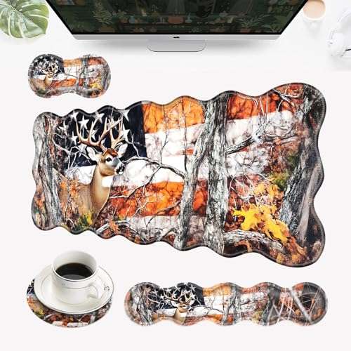 EFGWSDER Schreibtischunterlage, Mauspad mit Handgelenkauflage, 4-in-1 große Mauspads für den Schreibtisch, ergonomisches Mauspad und Tastatur-Handgelenkauflage, Gaming-Tastaturmatte für Büro von EFGWSDER