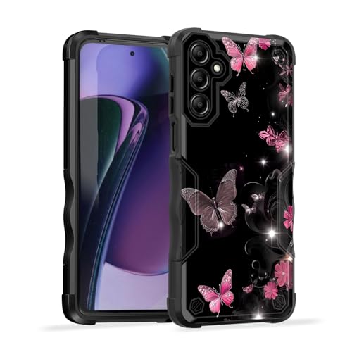 EFGWSDER Schutzhülle für Galaxy A25 5G, zweilagig, 3 m Fallschutz in Militärqualität, rutschfest, strapazierfähig, stoßfest, Schmetterlinge und Blumen EFGWSDER Schutzhülle für Galaxy A25 5G, zweilagig, 3 m Fallschutz in Militärqualität, rutschfest, strapazierfähig, stoßfest, Schmetterlinge und Blumen von EFGWSDER