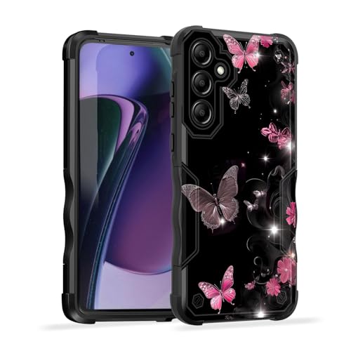 EFGWSDER Schutzhülle für Galaxy A35 5G, zweilagig, 3 m Fallschutz in Militärqualität, rutschfest, strapazierfähig, stoßfest, Schmetterlinge und Blumen EFGWSDER Schutzhülle für Galaxy A35 5G, zweilagig, 3 m Fallschutz in Militärqualität, rutschfest, strapazierfähig, stoßfest, Schmetterlinge und Blumen von EFGWSDER
