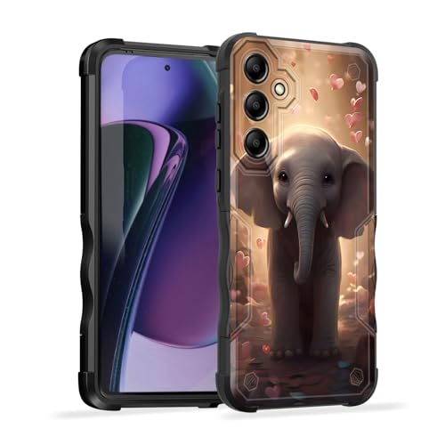 EFGWSDER Schutzhülle für Galaxy A35 5G, zweilagig, 3 m Fallschutz in Militärqualität, rutschfest, strapazierfähig, stoßfest, für Samsung Galaxy A35 5G 16,8 cm (6,6 Zoll) 2024, niedlicher Elefant mit von EFGWSDER
