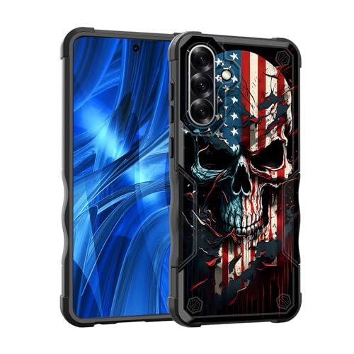 EFGWSDER Schutzhülle für Galaxy A56 5G, zweilagig, 3 m Fallschutz in Militärqualität, strapazierfähig, stoßfest, für Samsung Galaxy A56 5G 17 cm (6,7 Zoll) 2025, Totenkopf-Flagge von EFGWSDER