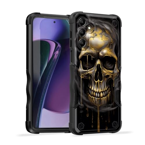 EFGWSDER Schutzhülle für Galaxy S24, zweilagig, 3 m Fallschutz in Militärqualität, rutschfest, strapazierfähig, stoßfest, für Samsung Galaxy S24 15,7 cm (6,2 Zoll) 2024, lustiger Totenkopf von EFGWSDER