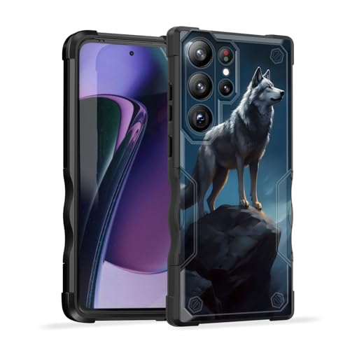 EFGWSDER Schutzhülle für Galaxy S24 Ultra, zweilagig, 3 m Fallschutz in Militärqualität, rutschfest, strapazierfähig, stoßfest, für Samsung Galaxy S24 Ultra 2024, Wolf Moon Night EFGWSDER Schutzhülle für Galaxy S24 Ultra, zweilagig, 3 m Fallschutz in Militärqualität, rutschfest, strapazierfähig, stoßfest, für Samsung Galaxy S24 Ultra 2024, Wolf Moon Night von EFGWSDER