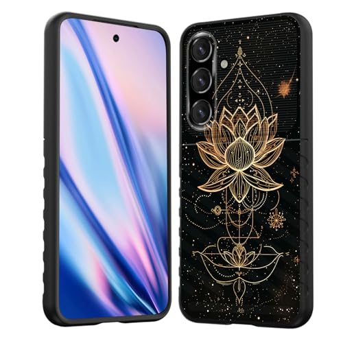 EFGWSDER Schutzhülle für Galaxy S25, stoßdämpfend, flexibel, TPU-Gummi, Schutzhülle für Samsung Galaxy S25 15,7 cm (6,2 Zoll) 2025, magisches Lotus-Blumenmuster von EFGWSDER
