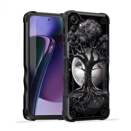 EFGWSDER Schutzhülle für Galaxy S25, zweilagig, 3 m Fallschutz in Militärqualität, strapazierfähig, stoßfest, für Samsung Galaxy S25 15,7 cm (6,2 Zoll) 2025, Baum des Lebens Mond von EFGWSDER