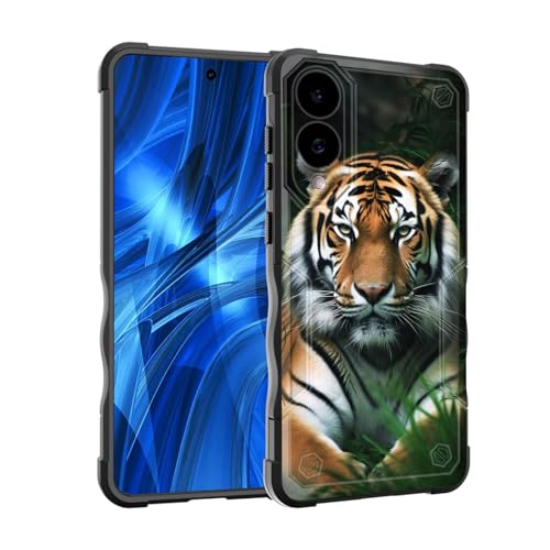 EFGWSDER Schutzhülle für Galaxy S25 Edge, zweilagig, 3 m Fallschutz in Militärqualität, robuste, stoßfeste Schutzhülle für Samsung Galaxy S25 Edge 2025, Bengalische Tiger auf dem Gras von EFGWSDER