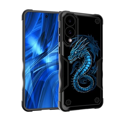 EFGWSDER Schutzhülle für Galaxy S25 Edge, zweilagig, 3 m Fallschutz in Militärqualität, robuste, stoßfeste Schutzhülle für Samsung Galaxy S25 Edge 2025, modisches cooles Drachen-Tier von EFGWSDER
