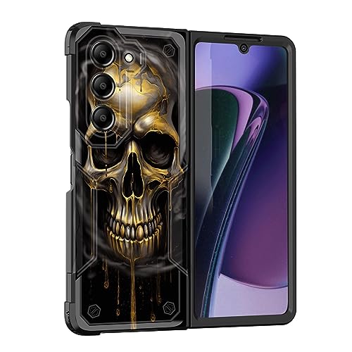 EFGWSDER Schutzhülle für Galaxy Z Fold 5 5G 2023, zweilagig, 3 m Fallschutz in Militärqualität, rutschfest, robuste, stoßfeste Schutzhülle für Samsung Galaxy Z Fold 5 5G 2023, lustiger Totenkopf von EFGWSDER