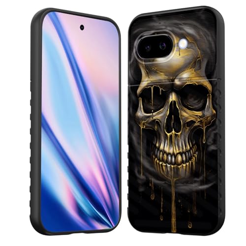 EFGWSDER Schutzhülle für Pixel 9a, stoßdämpfend, flexibel, TPU-Gummi, Schutzhülle für Google Pixel 9a 16 cm (6,3 Zoll) 2025, lustiger Totenkopf von EFGWSDER