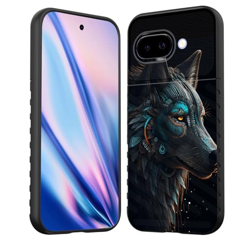 EFGWSDER Schutzhülle für Pixel 9a, stoßdämpfend, flexibel, TPU-Gummi, für Google Pixel 9a 16 cm (6,3 Zoll) 2025, Cool Wolf von EFGWSDER