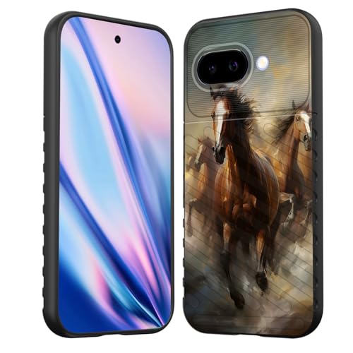 EFGWSDER Schutzhülle für Pixel 9a, stoßdämpfend, flexibel, TPU-Gummi, für Google Pixel 9a 16 cm (6,3 Zoll) 2025, Laufpferd von EFGWSDER