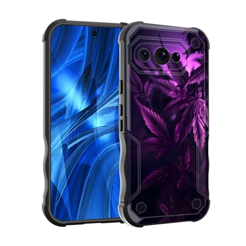 EFGWSDER Schutzhülle für Pixel 9a, zweilagig, 3 m Fallschutz in Militärqualität, strapazierfähig, stoßfest, für Google Pixel 9a 16 cm (6,3 Zoll) 2025, Weed Leaf von EFGWSDER
