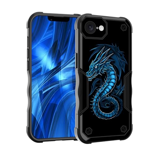 EFGWSDER Schutzhülle für iPhone 16e, zweilagig, 3 m Fallschutz in Militärqualität, strapazierfähig, stoßfest, für iPhone 16e 15,5 cm (6,1 Zoll) 2025, modisches cooles Drachen-Tier von EFGWSDER
