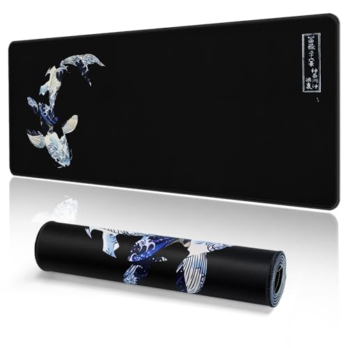 EFISH Japanische Gaming Mauspad XXL 800 x 300 mm Großes Mauspad Vernähte Kanten Wasserdicht Anti-Rutsch für PC, MacBook,Laptop Verbessert Präzision und Geschwindigkei.(A3) von EFISH