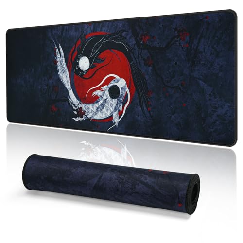 EFISH Japanische Gaming Mauspad XXL 800 x 300 mm Großes Mauspad Vernähte Kanten Wasserdicht Anti-Rutsch für PC, MacBook,Laptop Verbessert Präzision und Geschwindigkei.(A4) von EFISH