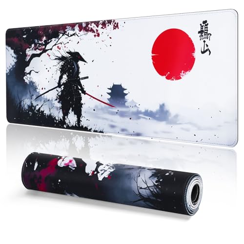 EFISH Japanische Gaming Mauspad XXL 800 x 300 mm Großes Mauspad Vernähte Kanten Wasserdicht Anti-Rutsch für PC, MacBook,Laptop Verbessert Präzision und Geschwindigkei.(B19) von EFISH