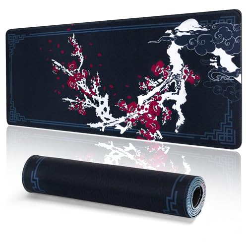 EFISH Japanische Gaming Mauspad XXL 800 x 300 mm Großes Mauspad Vernähte Kanten Wasserdicht Anti-Rutsch für PC, MacBook,Laptop Verbessert Präzision und Geschwindigkei.(B21) von EFISH