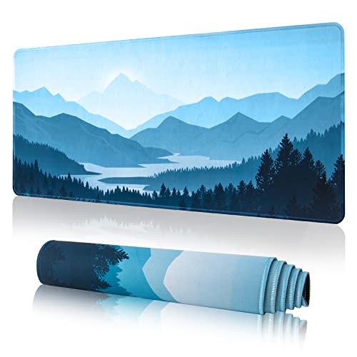 EFISH Kirschblüten Mauspad (800 × 300 × 3 MM) Verlängertes großes Mauspad Schreibtischauflage, genähte Kanten Mauspad, rutschfeste Gummibasis, Gaming-Mauspad XL (Gorge Mouse Pad (80 * 30)) von EFISH