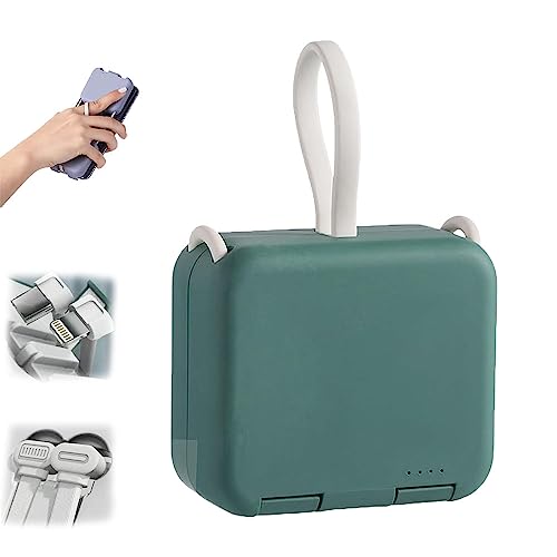 EFLAL Tragbarer Schatz-Handyhalter zum kabellosen Laden, 4000-mAh-Mini-Powerbank und Handyhalter, kleines tragbares kabelloses Ladegerät Mini-Powerbank (Blue) von EFLAL