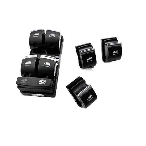 Power Fensterheber Schalter Für Audi A3 8P A6 C6 RS6 Q7 Fenster Master Fahrer Control Schalter Taste Chrom 4F 0 959 851 F 4F0959851F 4F0959855B 4F 0 959 855 B Fensterheberschalter ( Color : 1 Set ) von EFLAL