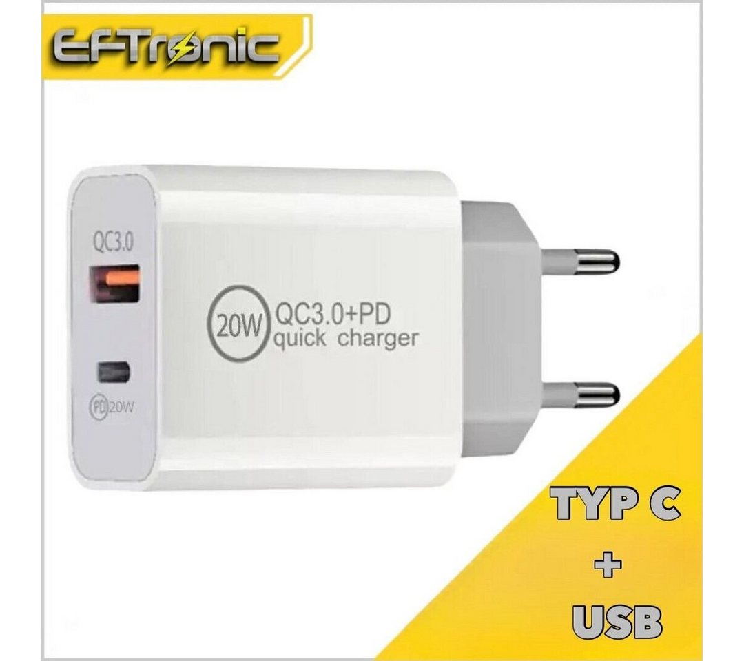 EFTronic 20W USB C Schnell Ladegerät für iPhone 14 Pro 13 12 11 Pro Max mini/SE USB-Ladegerät (1-tlg) von EFTronic