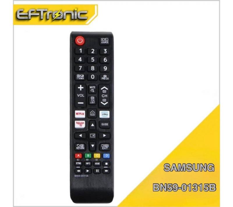 EFTronic BN59-01315B Fernbedienung (für 2018 - 2022 SAMSUNG UE Quantum Crystal - Netflix, Prime & Rakuten) von EFTronic