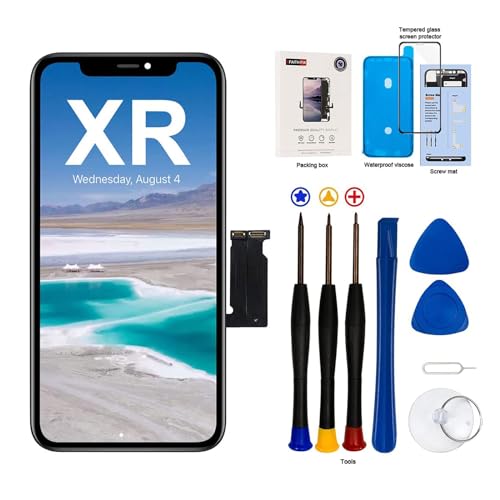 EFAITH für iPhone XR Display LCD Ersatz Bildschirm Volle HD 3D Touch Digitizer Montage Glas Touchscreen Ersatz, Kompatibel mit Modell A1984, A2105, A2106, A2107-6,1 Zoll von EFaith