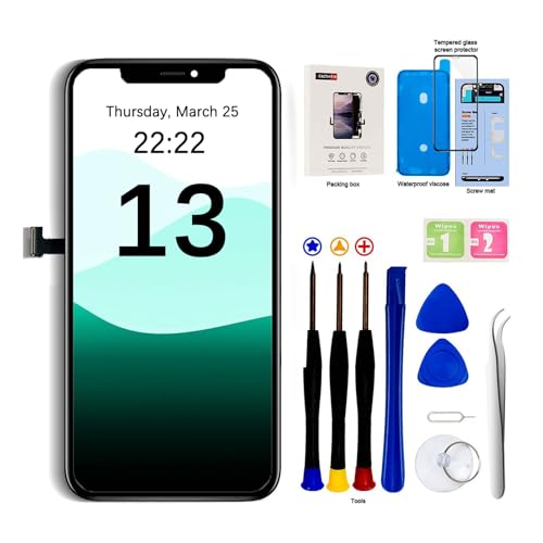 EFaith für iPhone 13 Display LCD 6.1" Ersatz Bildschirm Full HD Bildschirm,Displayrahmen 3D Touch Screen Digitizer Mit Reparaturwerkzeug und Aus Wasserfest Anhaftendem von EFaith