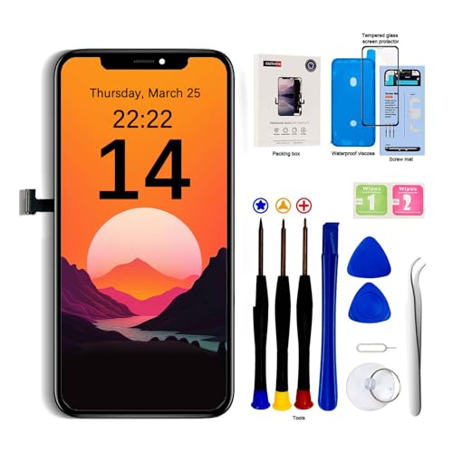 EFaith für iPhone 14 Display, Ersatz Bildschirm 6.1" Full HD Bildschirm,Displayrahmen 3D Touch Screen Digitizer Mit Reparaturwerkzeug und Aus Wasserfest Anhaftendem von EFaith