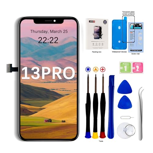 EFaith für iPhone 13 Pro Display 6,1" Full-HD-LCD-Display, 3D-Touchscreen-Digitalisierer, Rahmen mit Reparaturwerkzeug-Set, gehärtetem Glas für Modell A2638/ A2483/ A2636/ A2639/ A2640 EFaith für iPhone 13 Pro Display 6,1" Full-HD-LCD-Display, 3D-Touchscreen-Digitalisierer, Rahmen mit Reparaturwerkzeug-Set, gehärtetem Glas für Modell A2638/ A2483/ A2636/ A2639/ A2640 von EFaith