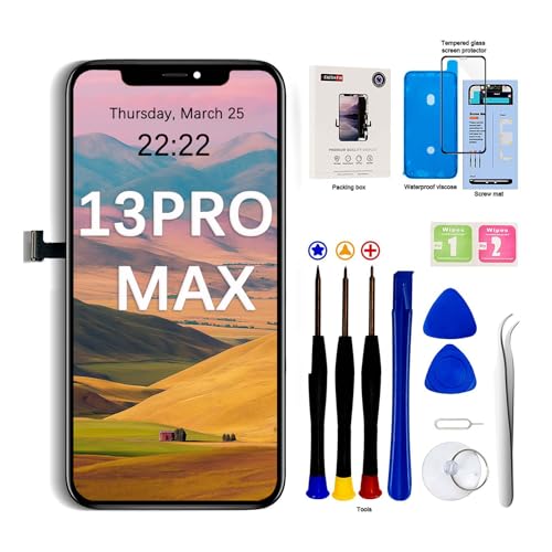 EFaith für iPhone 13 Pro Max Display 6,7" Full-HD-LCD-Display, 3D-Touchscreen-Digitalisierer, Rahmen mit Reparaturwerkzeug-Set, gehärtetem Glas für Modell A2484,A2641,A2644,A2645,A2643 EFaith für iPhone 13 Pro Max Display 6,7" Full-HD-LCD-Display, 3D-Touchscreen-Digitalisierer, Rahmen mit Reparaturwerkzeug-Set, gehärtetem Glas für Modell A2484,A2641,A2644,A2645,A2643 von EFaith