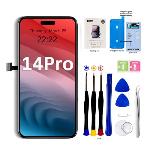 EFaith für iPhone 14 Display 6,1" Full-HD-LCD-Display, 3D-Touchscreen-Digitalisierer, Rahmen mit Reparaturwerkzeug-Set, gehärtetem Glas für Modell A2650, A2889,A2890,A2891, A2892 EFaith für iPhone 14 Display 6,1" Full-HD-LCD-Display, 3D-Touchscreen-Digitalisierer, Rahmen mit Reparaturwerkzeug-Set, gehärtetem Glas für Modell A2650, A2889,A2890,A2891, A2892 von EFaith