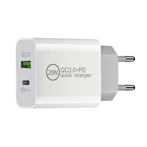 EFTronic USB C Ladegerät, 2-Port USB Netzteil PD USB C Charger Ladestecker und QC 3.0 USB Stecker Steckdose für iPhone 12, 12 Pro, 11Pro, SE, X, iPad, Galaxy S21, S20, Handys, usw von EFtronic