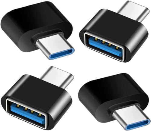 EFtronic USB C auf USB Adapter 4 Stück, USB C zu USB 3.0 OTG Adapter USB Buchse auf USB-C Stecker Kompatibel mit MacBook Pro, Samsung Galaxy, Typ-C Handy, Tablets und Mehr (Schwarz) von EFtronic