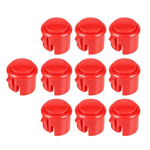 EG STARTS 10x OEM Arcade Tasten 30mm Push Eingebauter Mikroschalter für Arcade Machine Mame Jamma KOF Spiele von Pacman Parts - Red von EG STARTS