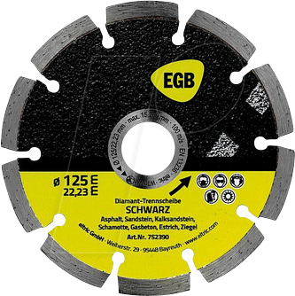 EGB 752390 - Diamant-Trennscheibe 125 mm Schwarz von EGB