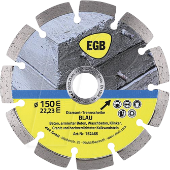 EGB 752465 - Diamant-Trennscheibe 150 mm ''Blau'' EGB 752465 - Diamant-Trennscheibe 150 mm ''Blau'' von EGB
