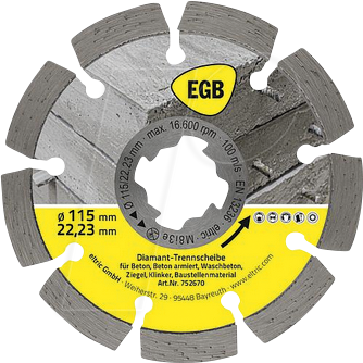 EGB 752670 - Diamant-Trennscheibe 115 mm Beton, X-Lock von EGB